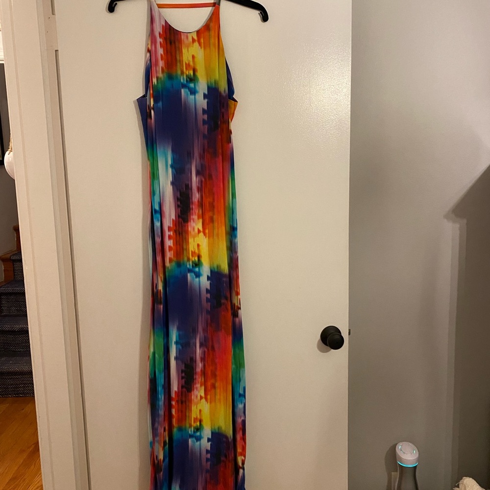 & other stories colorful maxi sleeveless dress low open back | 6